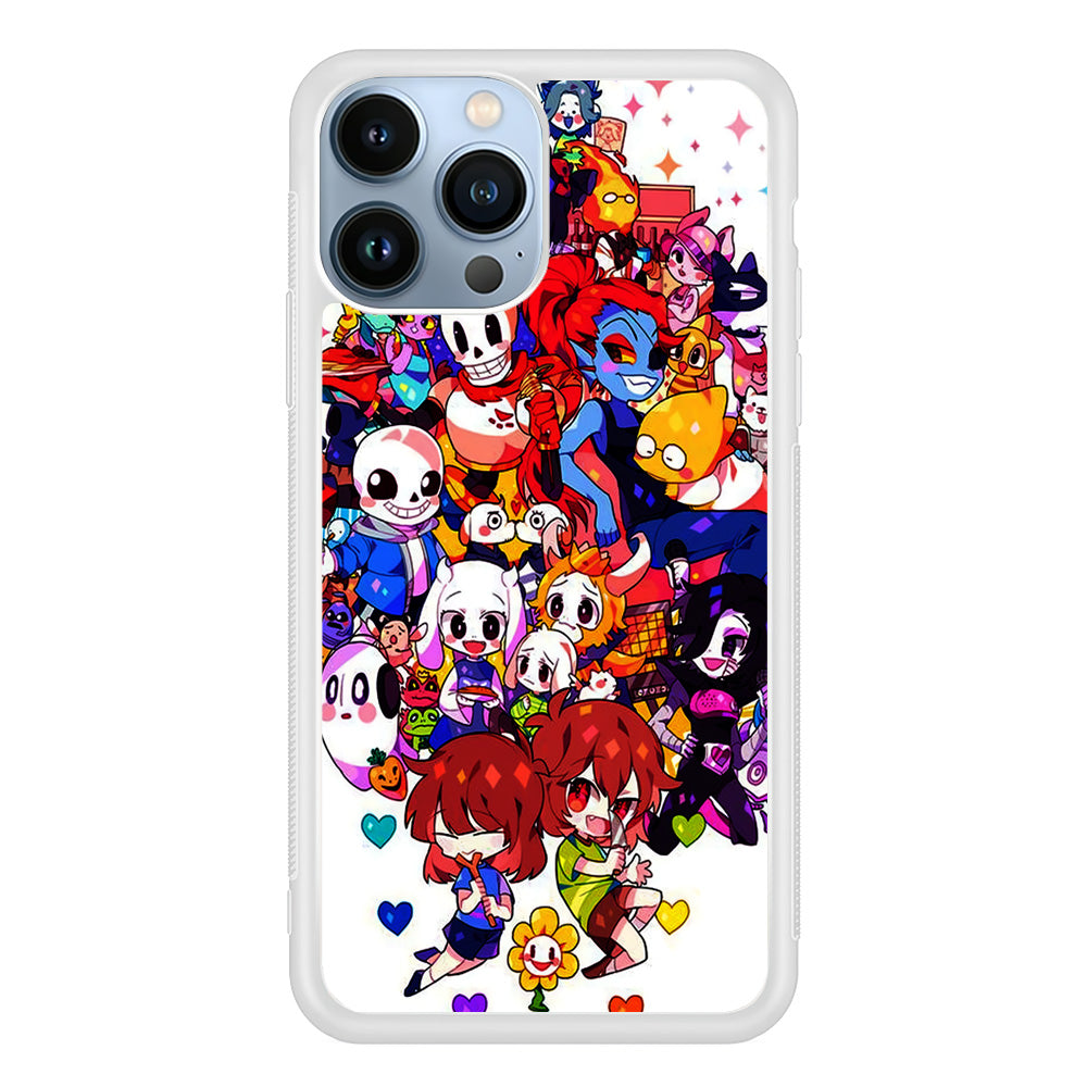 Undertale White iPhone 15 Pro Case-Phone Case-Rubber White (2D Case)-Altracase
