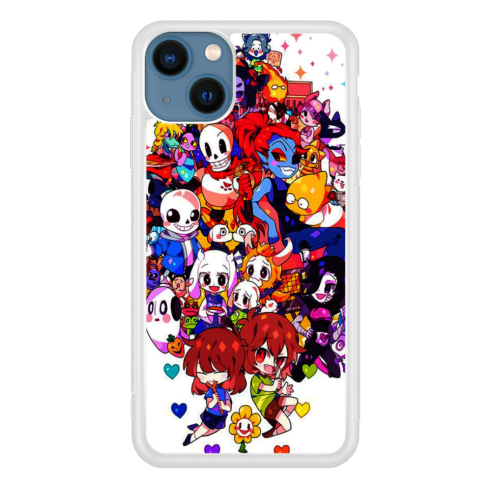 Undertale White iPhone 13 Mini Case-Phone Case-Rubber White (2D Case)-Altracase