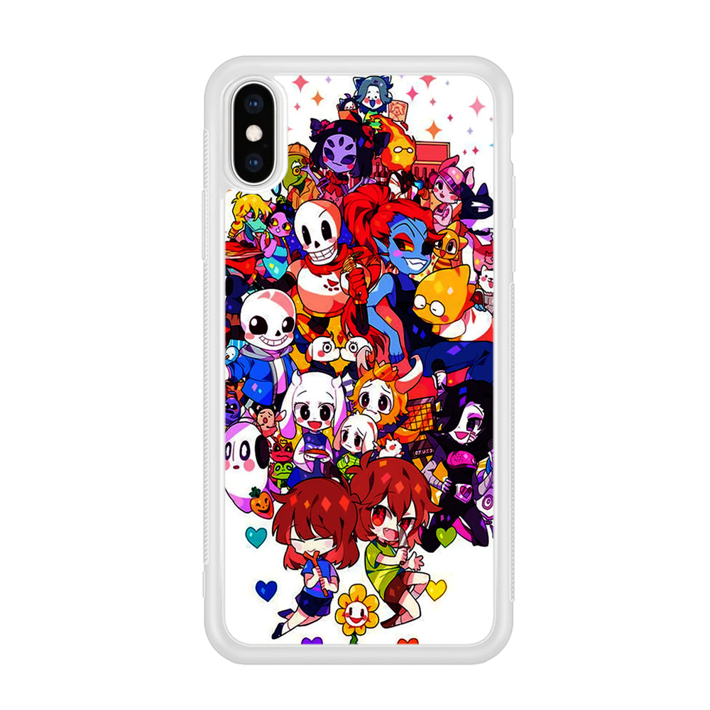 Undertale White iPhone Xs Case-Phone Case-Rubber White (2D Case)-Altracase