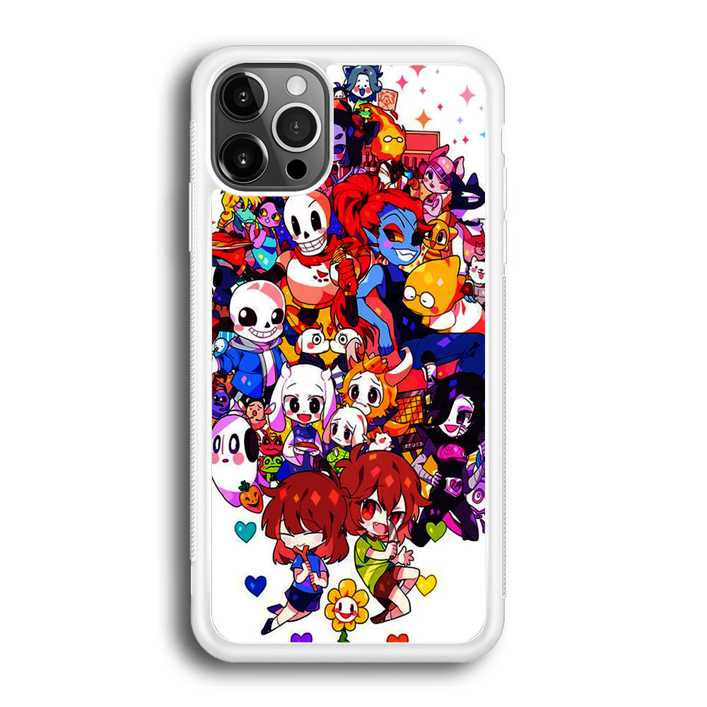 Undertale White iPhone 12 Pro Max Case-Phone Case-Rubber White (2D Case)-Altracase