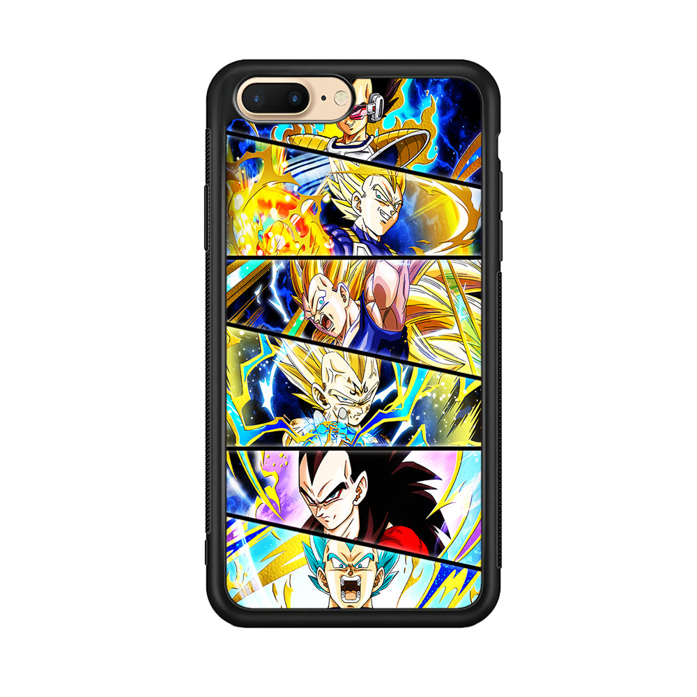 Vegeta Collage Dragon Ball iPhone 8 Plus Case-Phone Case-Rubber Black (2D Case)-Altracase