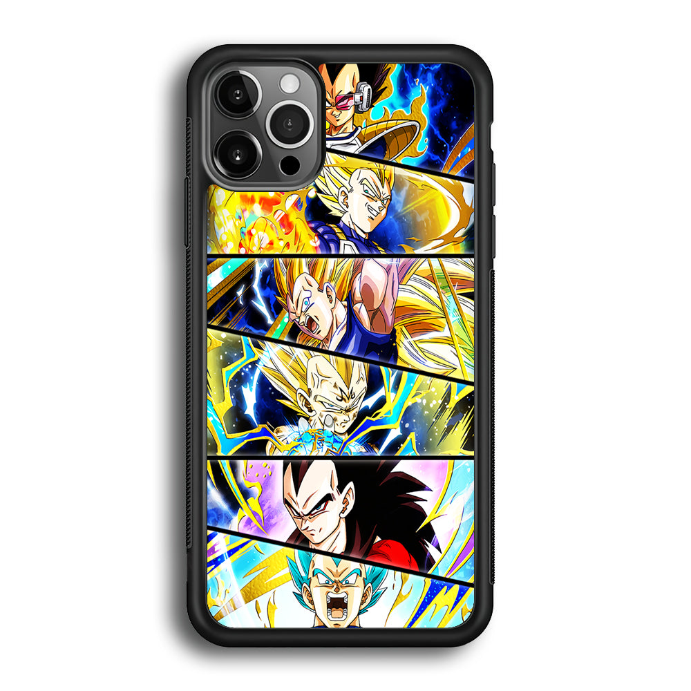 Vegeta Collage Dragon Ball iPhone 12 Pro Max Case-Phone Case-Rubber Black (2D Case)-Altracase