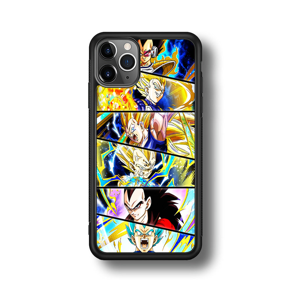 Vegeta Collage Dragon Ball iPhone 11 Pro Max Case-Phone Case-Rubber Black (2D Case)-Altracase