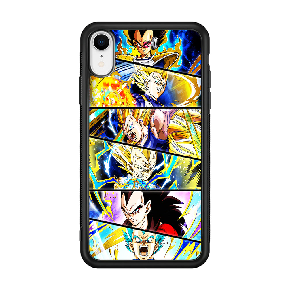 Vegeta Collage Dragon Ball iPhone XR Case-Phone Case-Rubber Black (2D Case)-Altracase