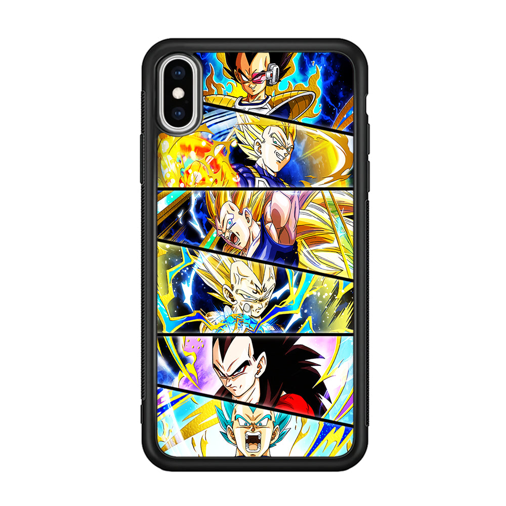 Vegeta Collage Dragon Ball iPhone Xs Case-Phone Case-Rubber Black (2D Case)-Altracase