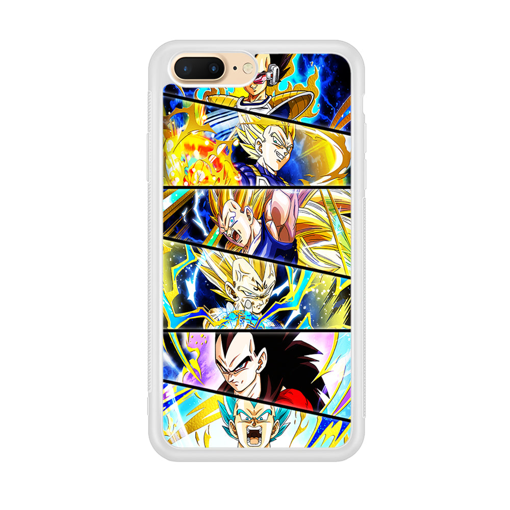 Vegeta Collage Dragon Ball iPhone 8 Plus Case-Phone Case-Rubber White (2D Case)-Altracase