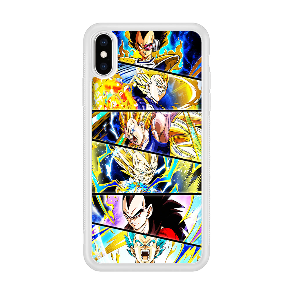 Vegeta Collage Dragon Ball iPhone Xs Case-Phone Case-Rubber White (2D Case)-Altracase