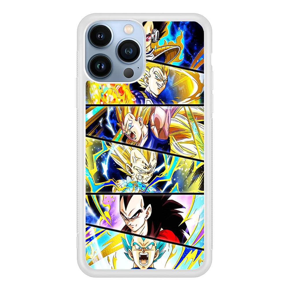 Vegeta Collage Dragon Ball iPhone 15 Pro Max Case-Phone Case-Rubber White (2D Case)-Altracase