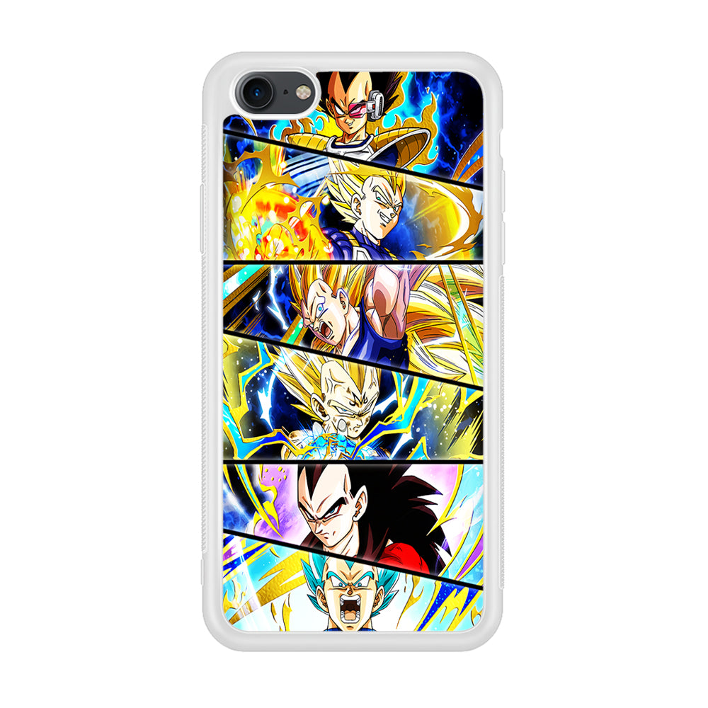 Vegeta Collage Dragon Ball iPhone SE 2020 Case-Phone Case-Rubber White (2D Case)-Altracase