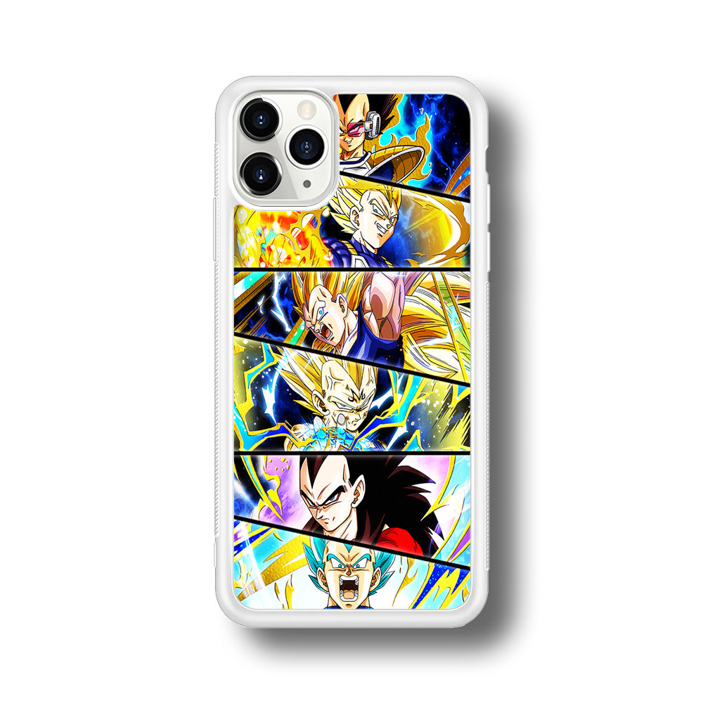 Vegeta Collage Dragon Ball iPhone 11 Pro Max Case-Phone Case-Rubber White (2D Case)-Altracase