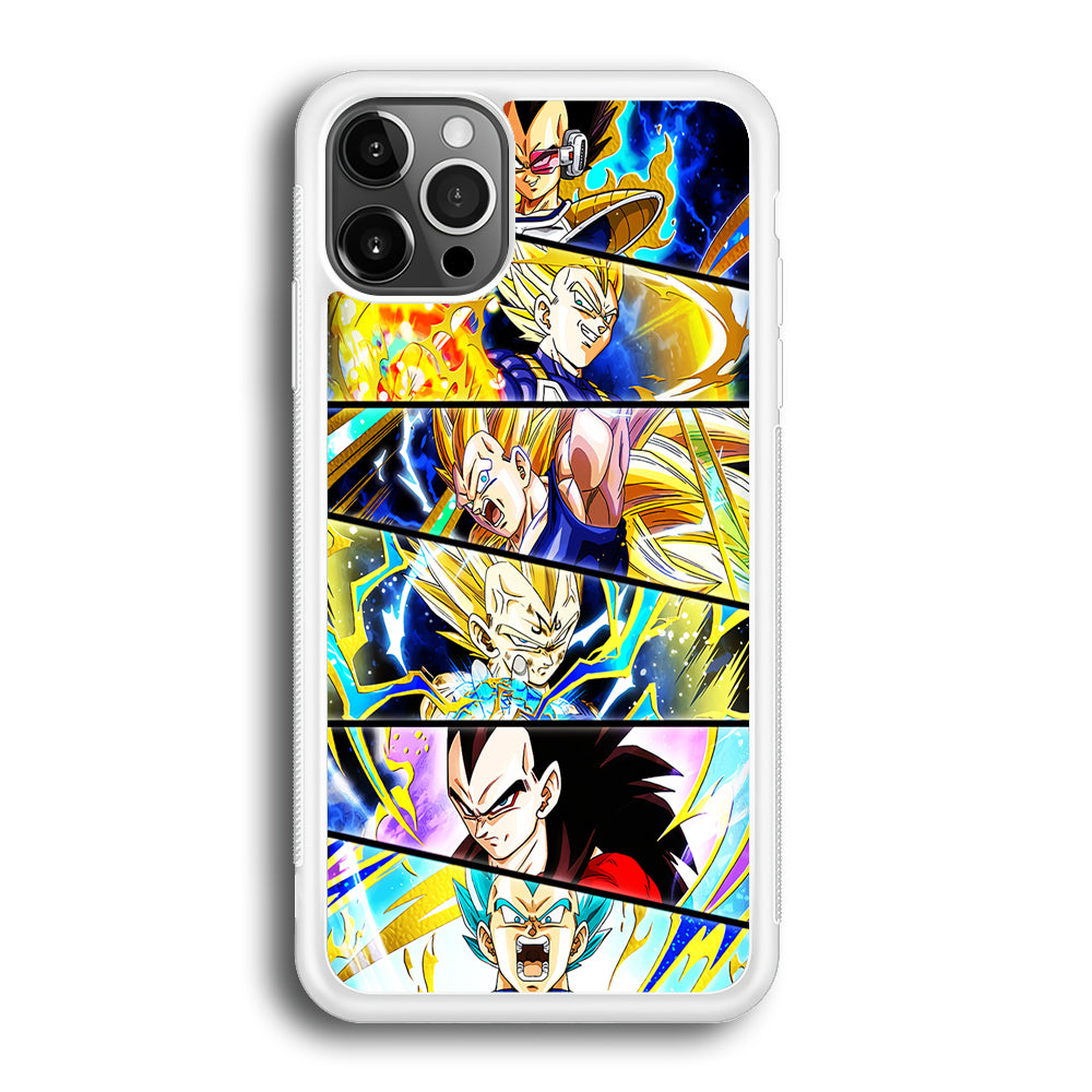 Vegeta Collage Dragon Ball iPhone 12 Pro Max Case-Phone Case-Rubber White (2D Case)-Altracase