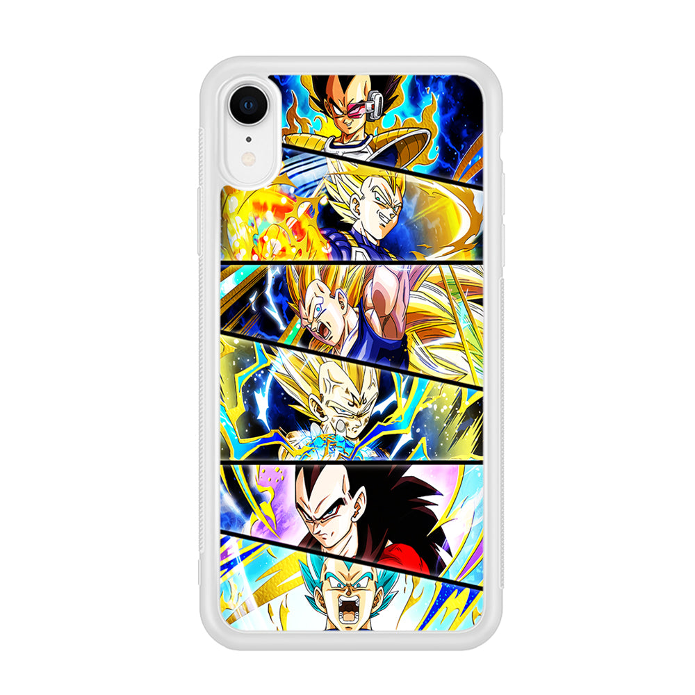 Vegeta Collage Dragon Ball iPhone XR Case-Phone Case-Rubber White (2D Case)-Altracase