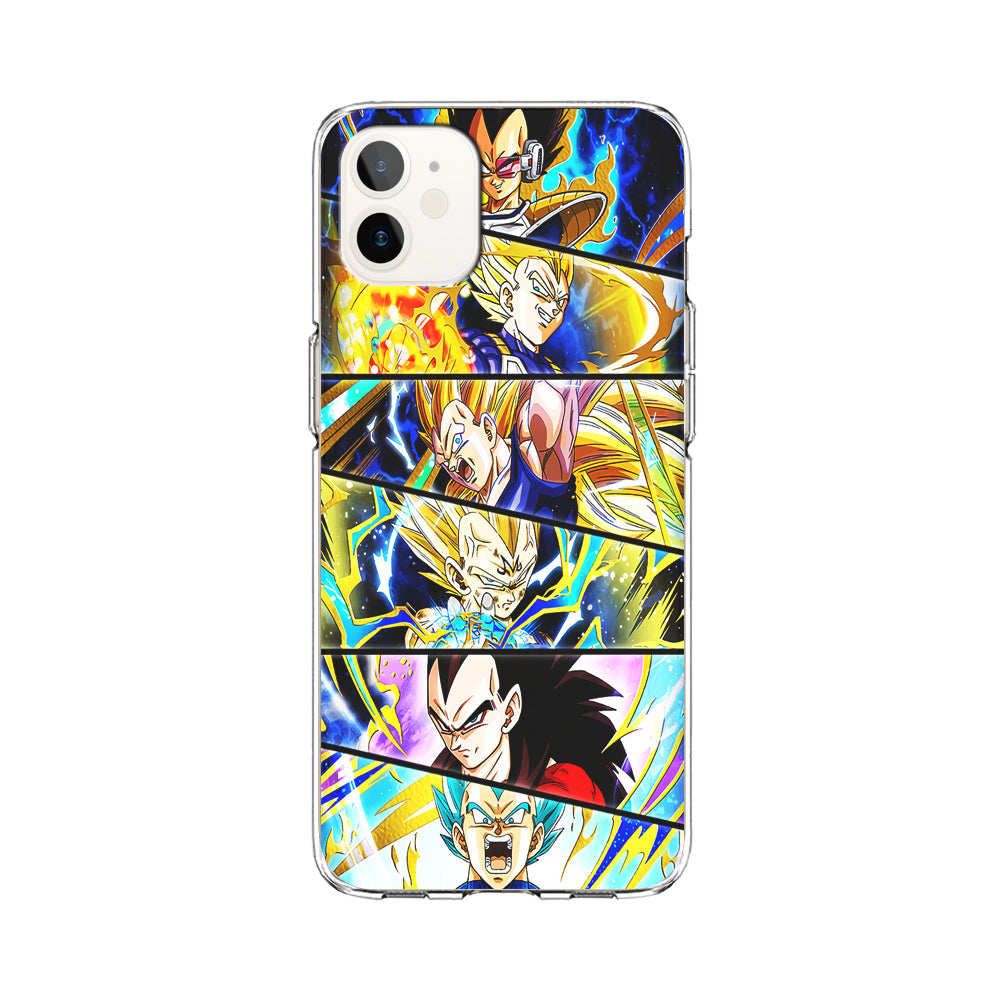 Vegeta Collage Dragon Ball iPhone 12 Case-Phone Case-Clear Soft Case-Altracase