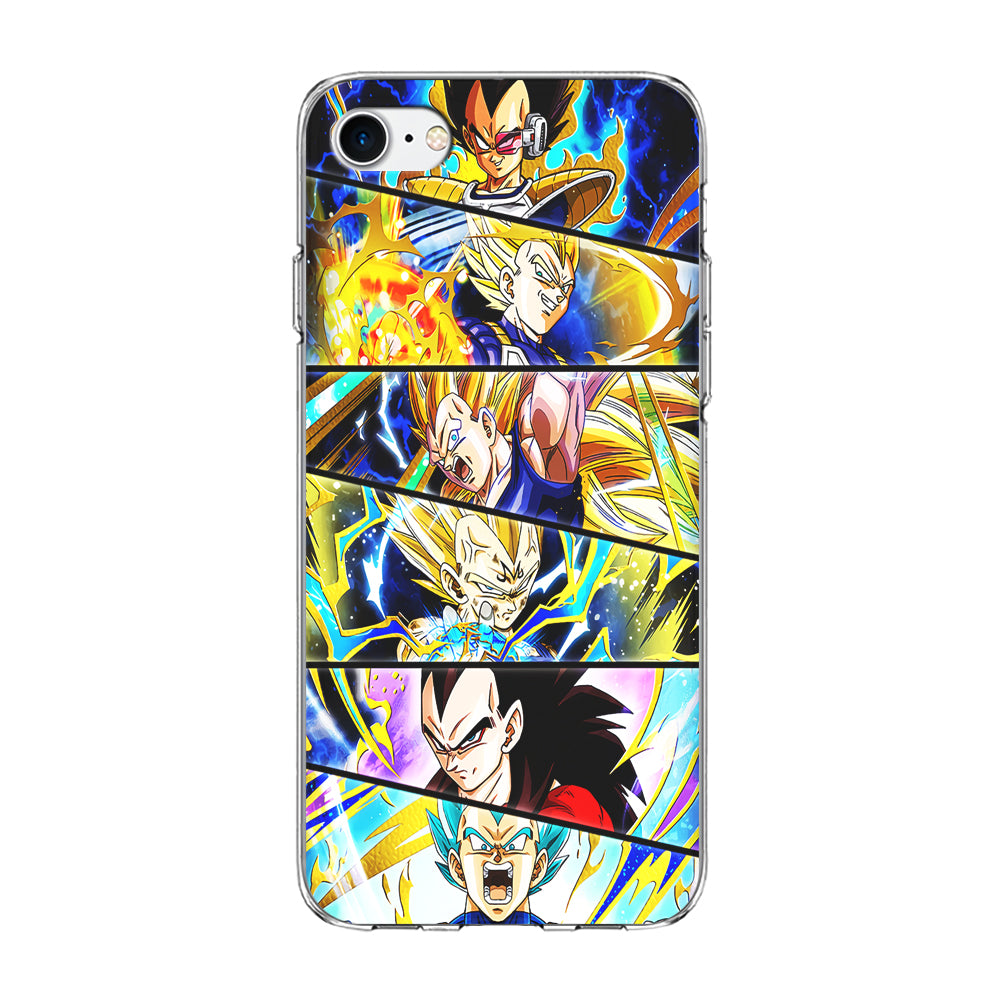 Vegeta Collage Dragon Ball iPhone SE 2020 Case-Phone Case-Clear Soft Case-Altracase