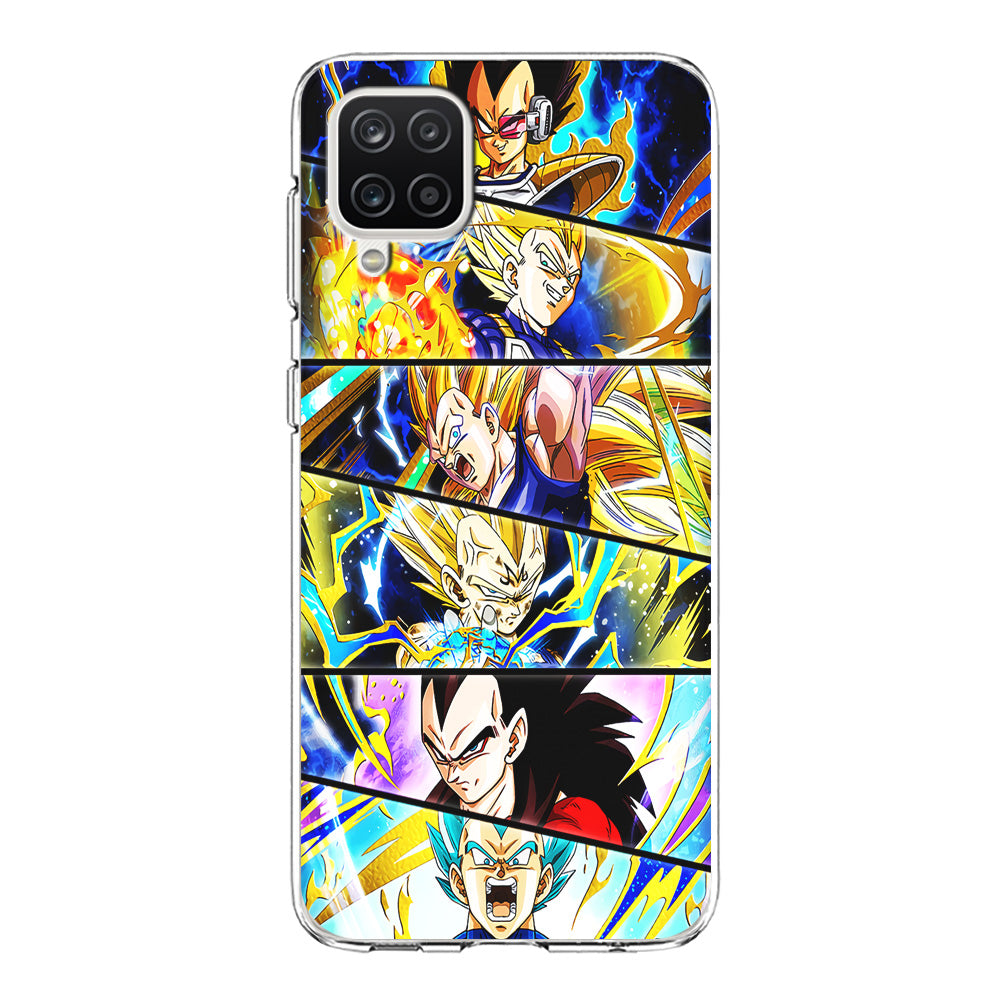 Vegeta Collage Dragon Ball Samsung Galaxy A12 Case-Phone Case-Clear Soft Case-Altracase