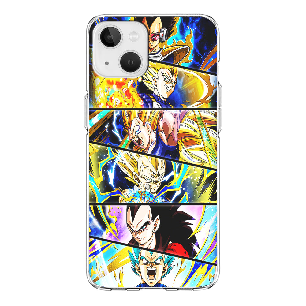 Vegeta Collage Dragon Ball iPhone 13 Case-Phone Case-Clear Soft Case-Altracase