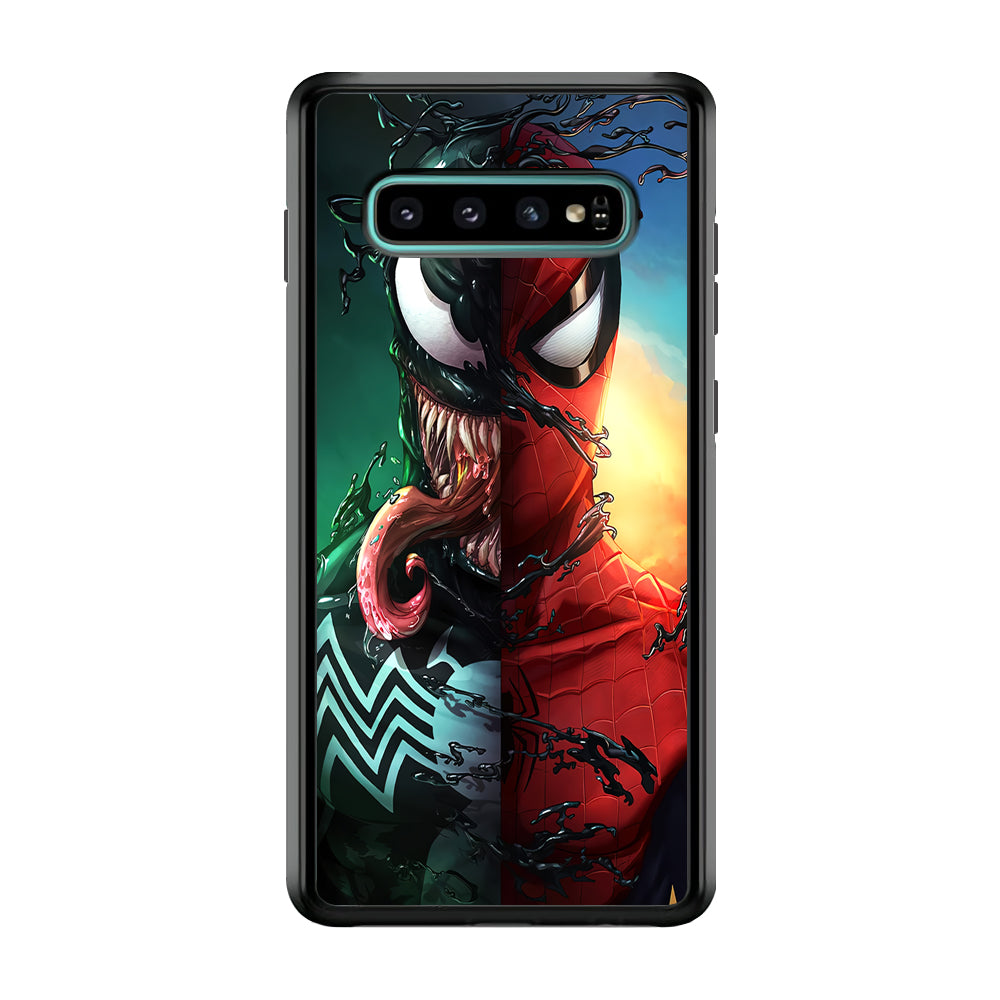 Venom VS Spiderman Samsung Galaxy S10 Case-Phone Case-Rubber Black (2D Case)-Altracase