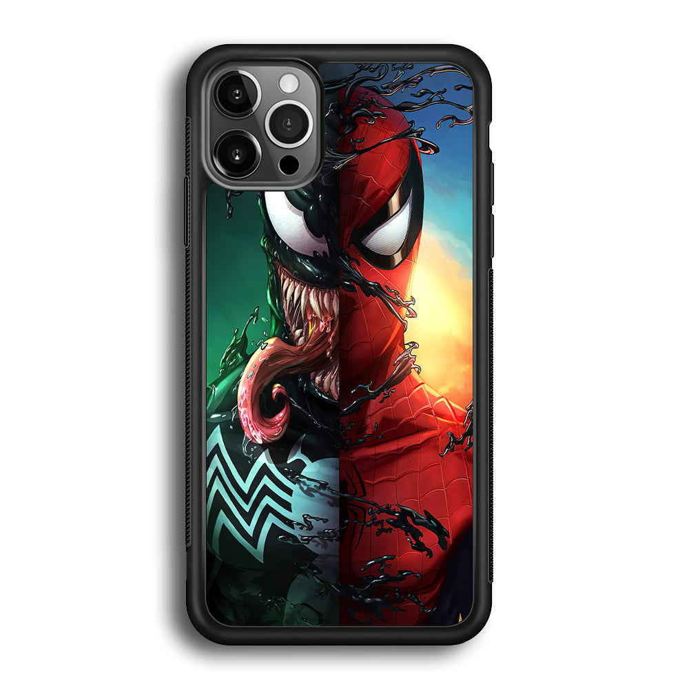 Venom VS Spiderman iPhone 12 Pro Max Case-Phone Case-Rubber Black (2D Case)-Altracase