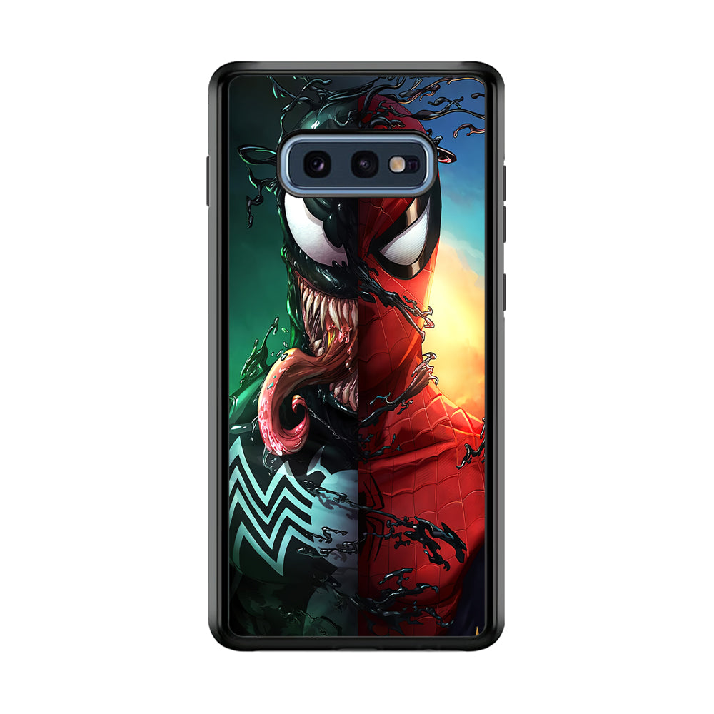 Venom VS Spiderman Samsung Galaxy S10E Case-Phone Case-Rubber Black (2D Case)-Altracase