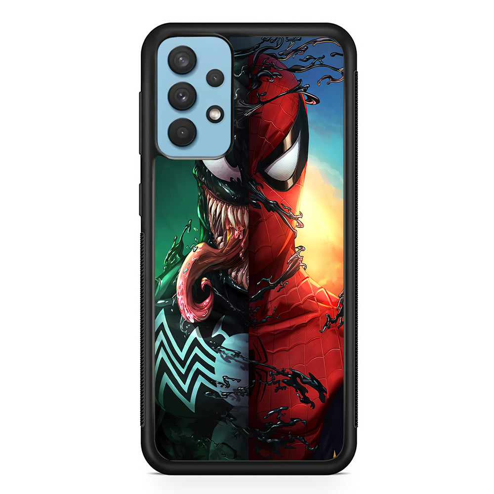Venom VS Spiderman Samsung Galaxy A32 Case-Phone Case-Rubber Black (2D Case)-Altracase