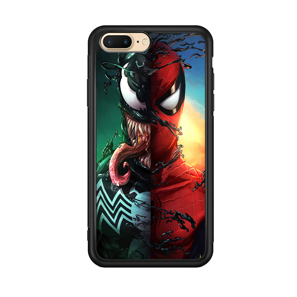 Venom VS Spiderman iPhone 8 Plus Case-Phone Case-Rubber Black (2D Case)-Altracase