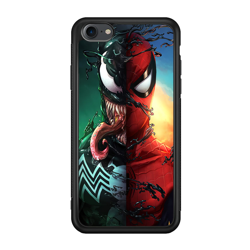 Venom VS Spiderman iPhone SE 3 2022 Case-Phone Case-Rubber Black (2D Case)-Altracase