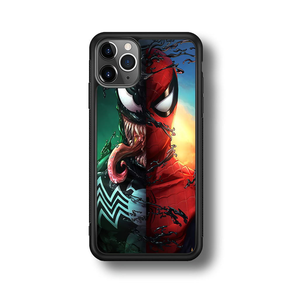 Venom VS Spiderman iPhone 11 Pro Max Case-Phone Case-Rubber Black (2D Case)-Altracase