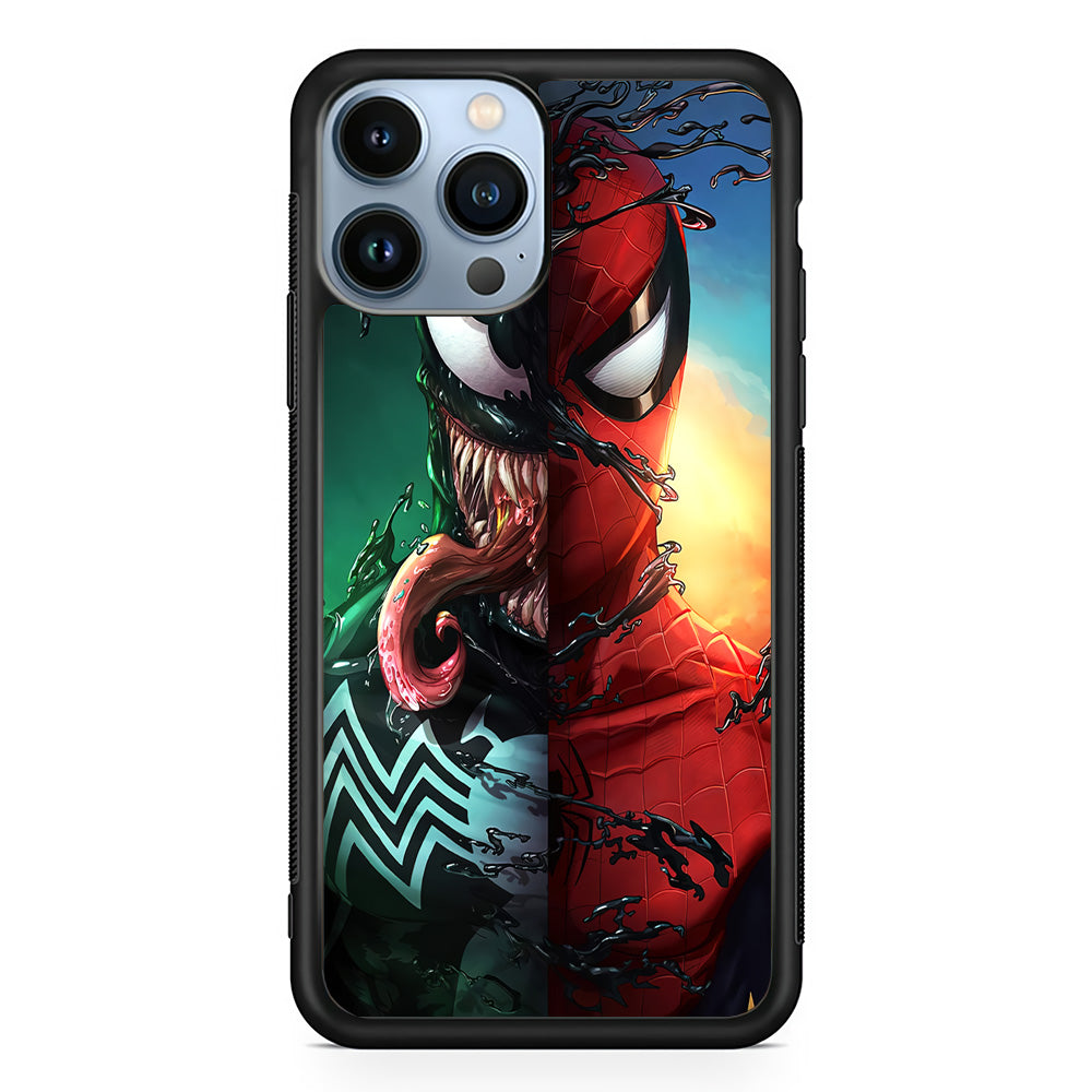 Venom VS Spiderman iPhone 13 Pro Case-Phone Case-Rubber Black (2D Case)-Altracase