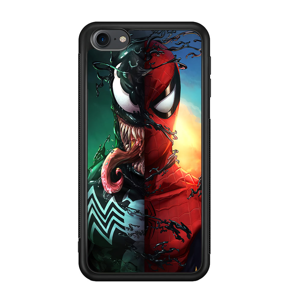 Venom VS Spiderman iPod Touch 6 Case-Phone Case-Rubber White (2D Case)-Altracase