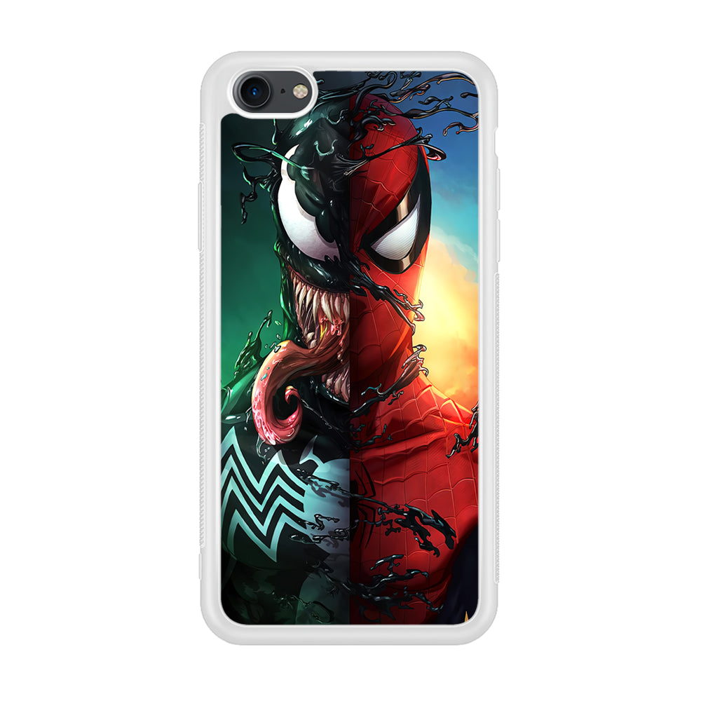 Venom VS Spiderman iPhone SE 3 2022 Case-Phone Case-Rubber White (2D Case)-Altracase