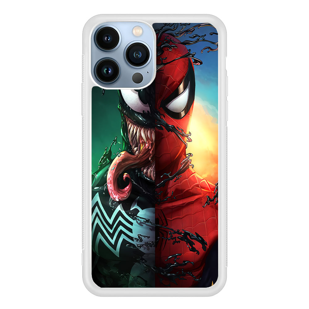 Venom VS Spiderman iPhone 15 Pro Case-Phone Case-Rubber White (2D Case)-Altracase
