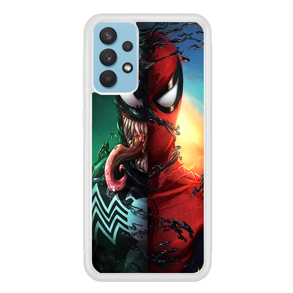 Venom VS Spiderman Samsung Galaxy A32 Case-Phone Case-Rubber White (2D Case)-Altracase