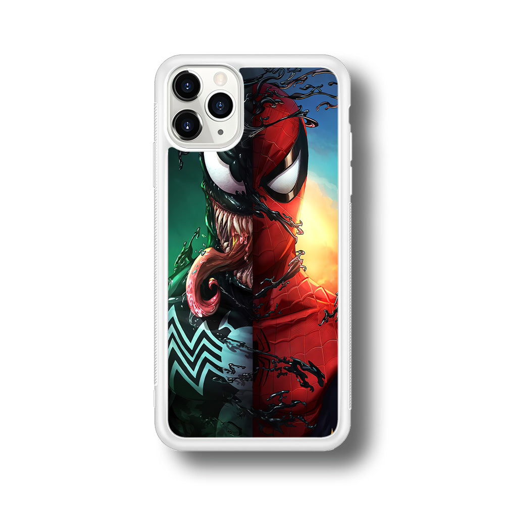 Venom VS Spiderman iPhone 11 Pro Max Case-Phone Case-Rubber White (2D Case)-Altracase