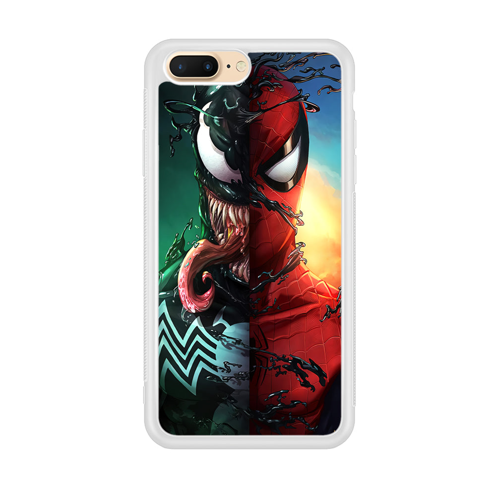 Venom VS Spiderman iPhone 8 Plus Case-Phone Case-Rubber White (2D Case)-Altracase