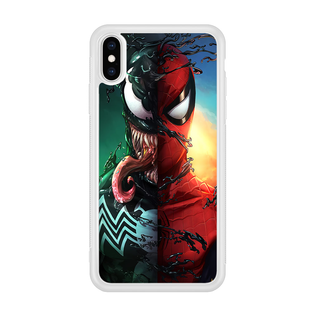 Venom VS Spiderman iPhone Xs Case-Phone Case-Rubber White (2D Case)-Altracase