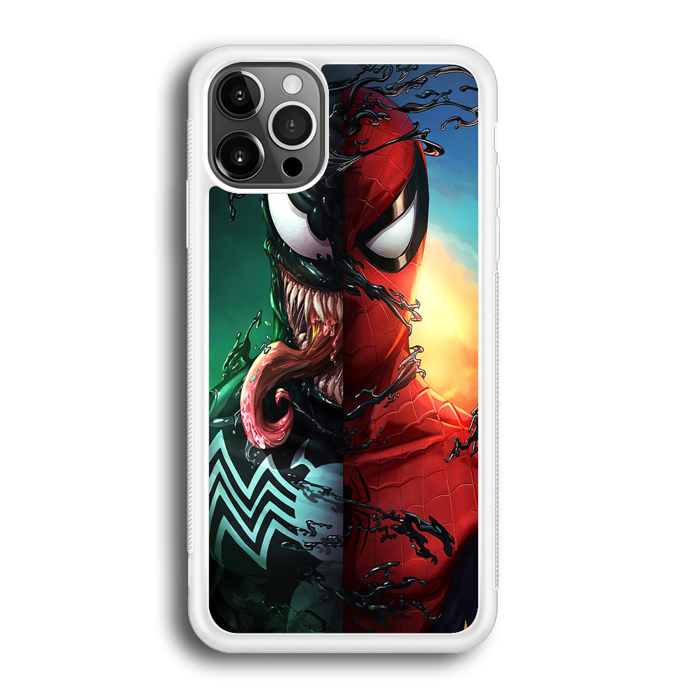Venom VS Spiderman iPhone 12 Pro Max Case-Phone Case-Rubber White (2D Case)-Altracase