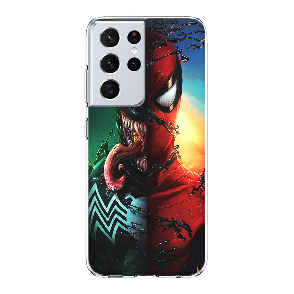 Venom VS Spiderman Samsung Galaxy S21 Ultra Case-Phone Case-Clear Soft Case-Altracase