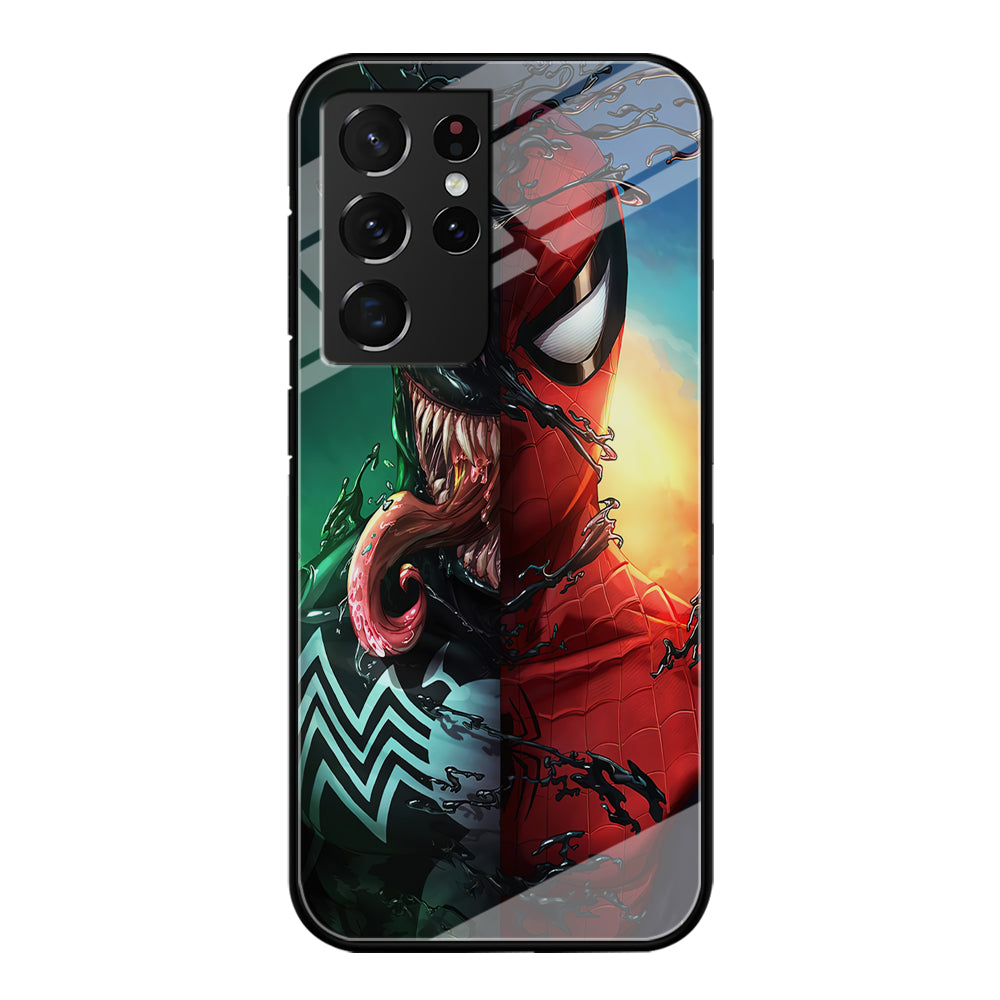 Venom VS Spiderman Samsung Galaxy S21 Ultra Case-Phone Case-Tempered Glass Case-Altracase