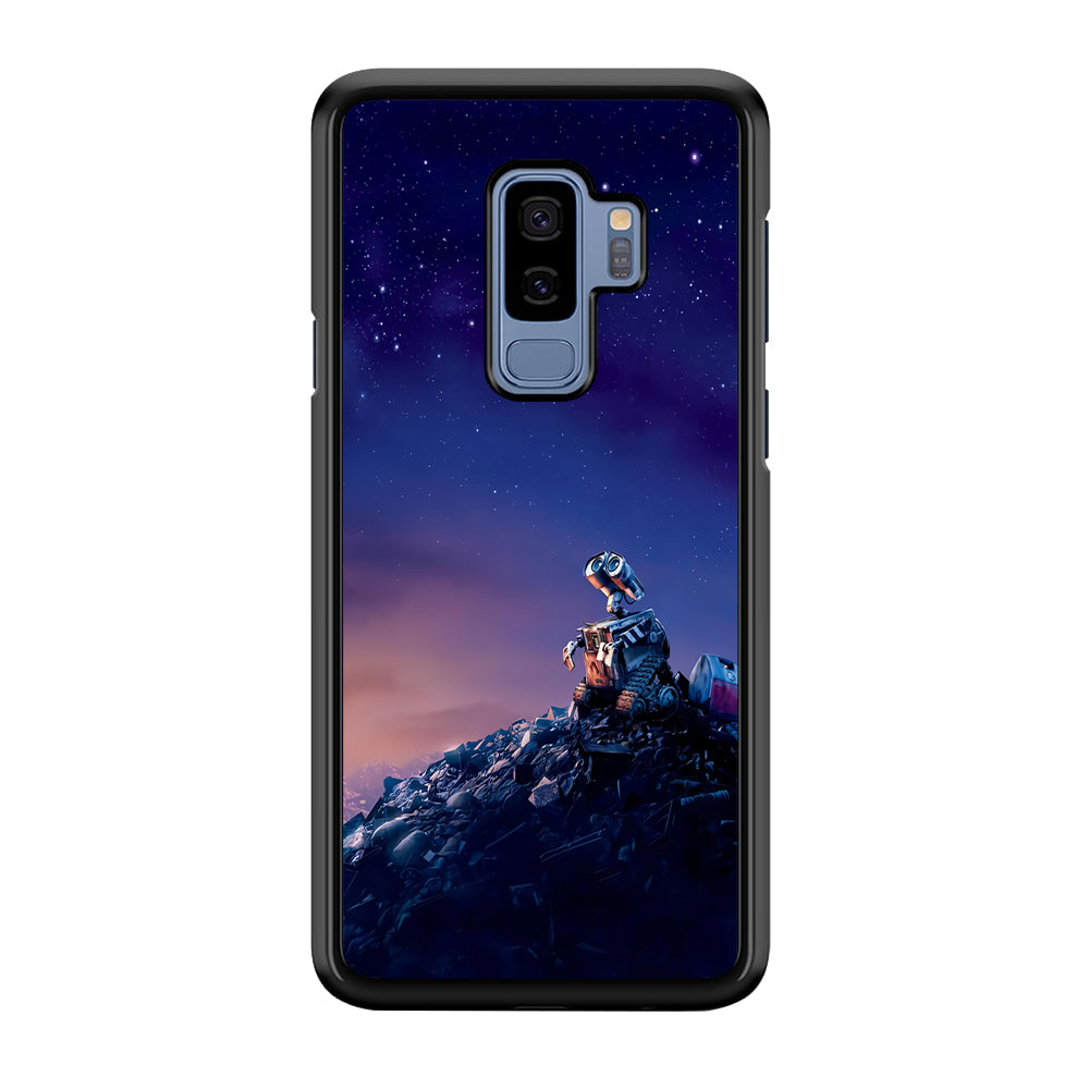 Wall-e Looks Up at The Sky Samsung Galaxy S9 Plus Case-Phone Case-Rubber Black (2D Case)-Altracase