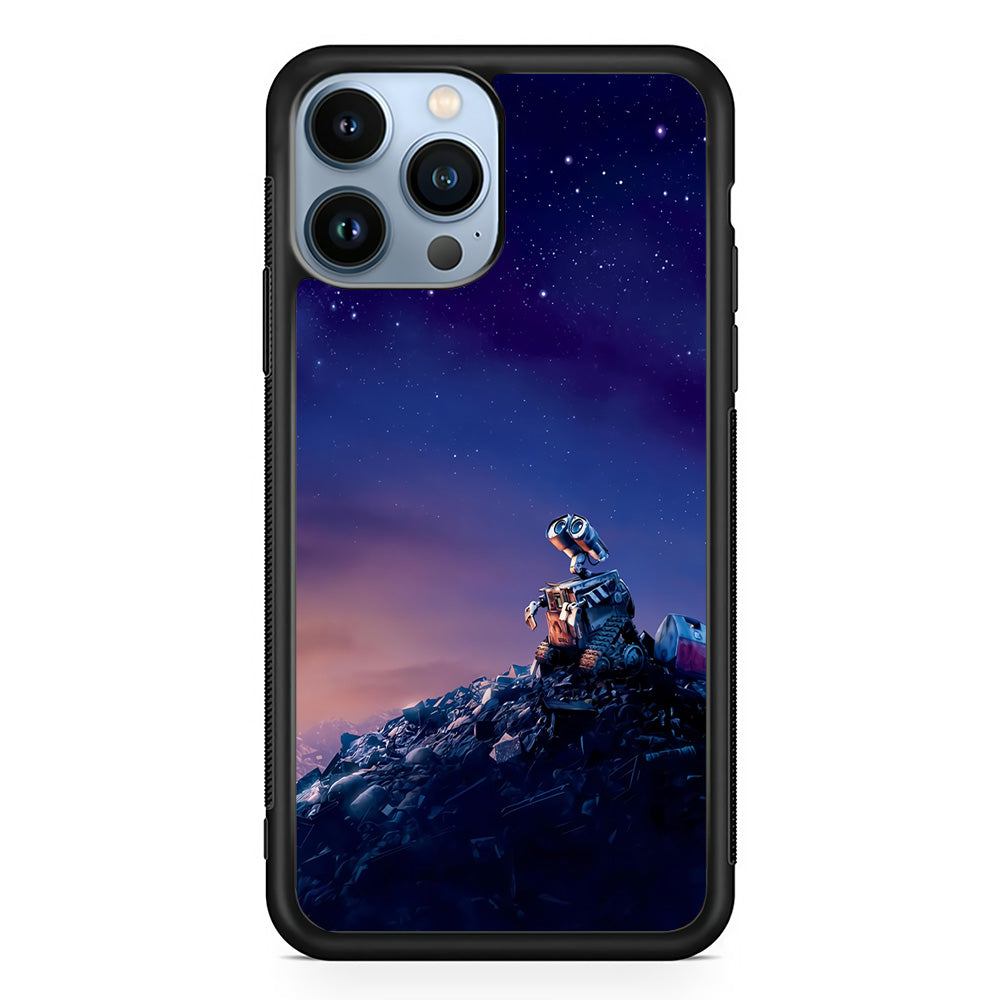 Wall-e Looks Up at The Sky iPhone 15 Pro Case-Phone Case-Rubber Black (2D Case)-Altracase