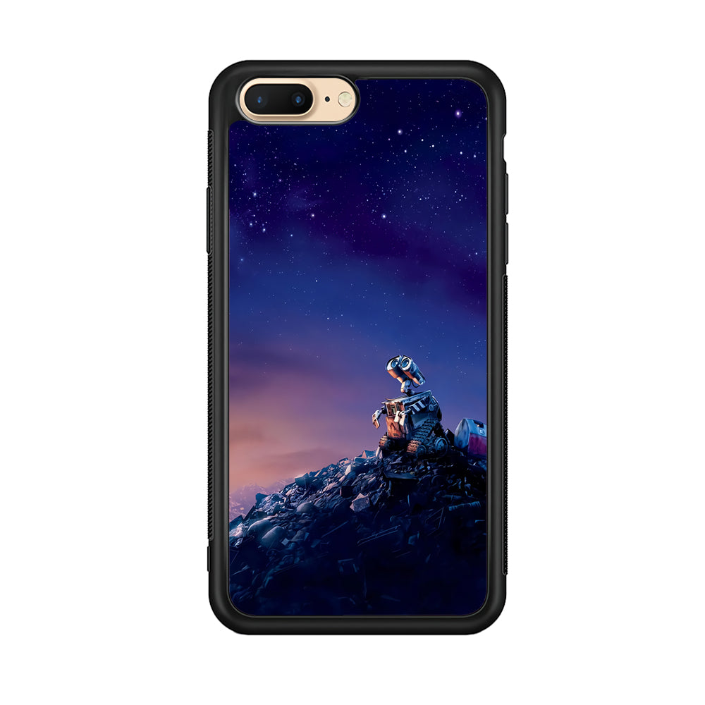 Wall-e Looks Up at The Sky iPhone 8 Plus Case-Phone Case-Rubber Black (2D Case)-Altracase