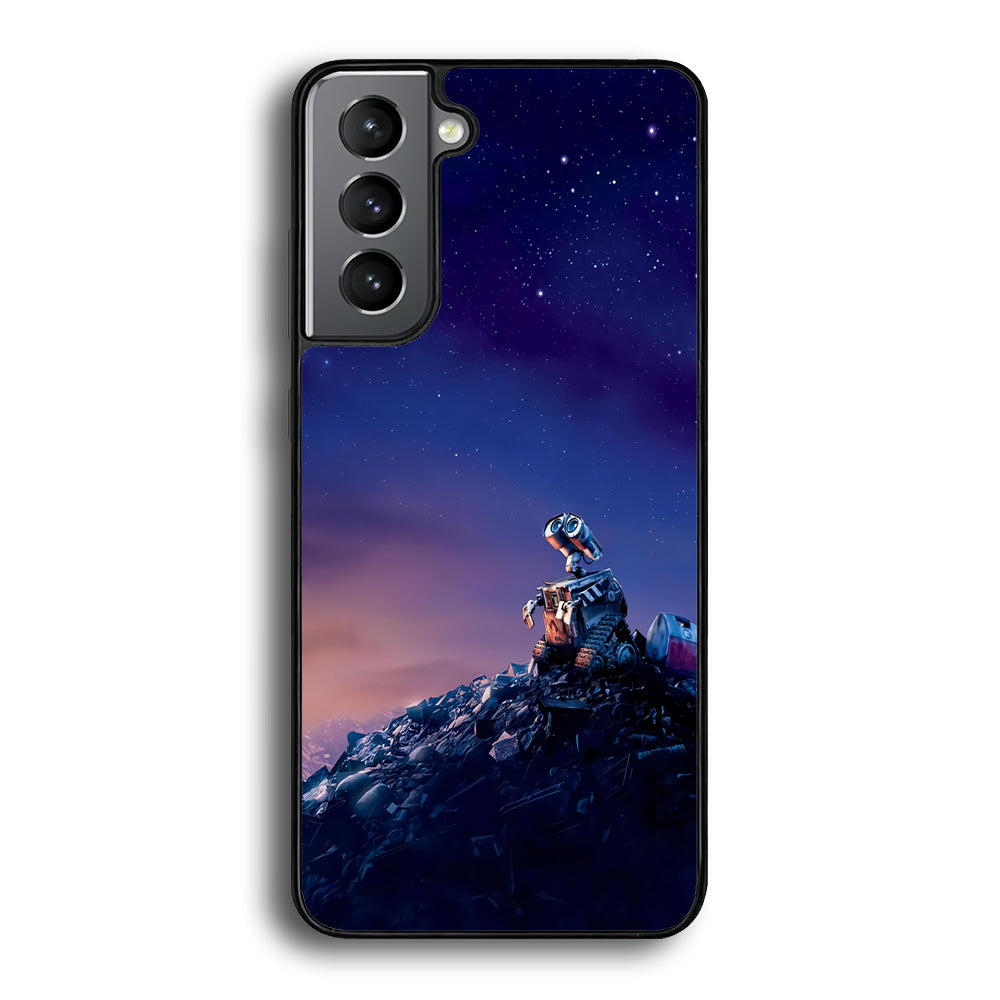 Wall-e Looks Up at The Sky Samsung Galaxy S25 Case-Phone Case-Rubber Black (2D Case)-Altracase