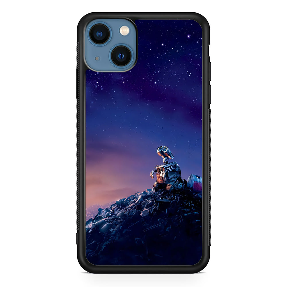 Wall-e Looks Up at The Sky iPhone 15 Plus Case-Phone Case-Rubber Black (2D Case)-Altracase
