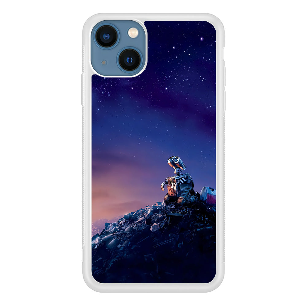 Wall-e Looks Up at The Sky iPhone 15 Plus Case-Phone Case-Rubber White (2D Case)-Altracase