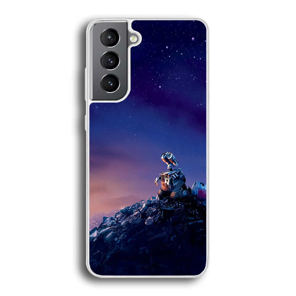 Wall-e Looks Up at The Sky Samsung Galaxy S21 Plus Case-Phone Case-Rubber White (2D Case)-Altracase