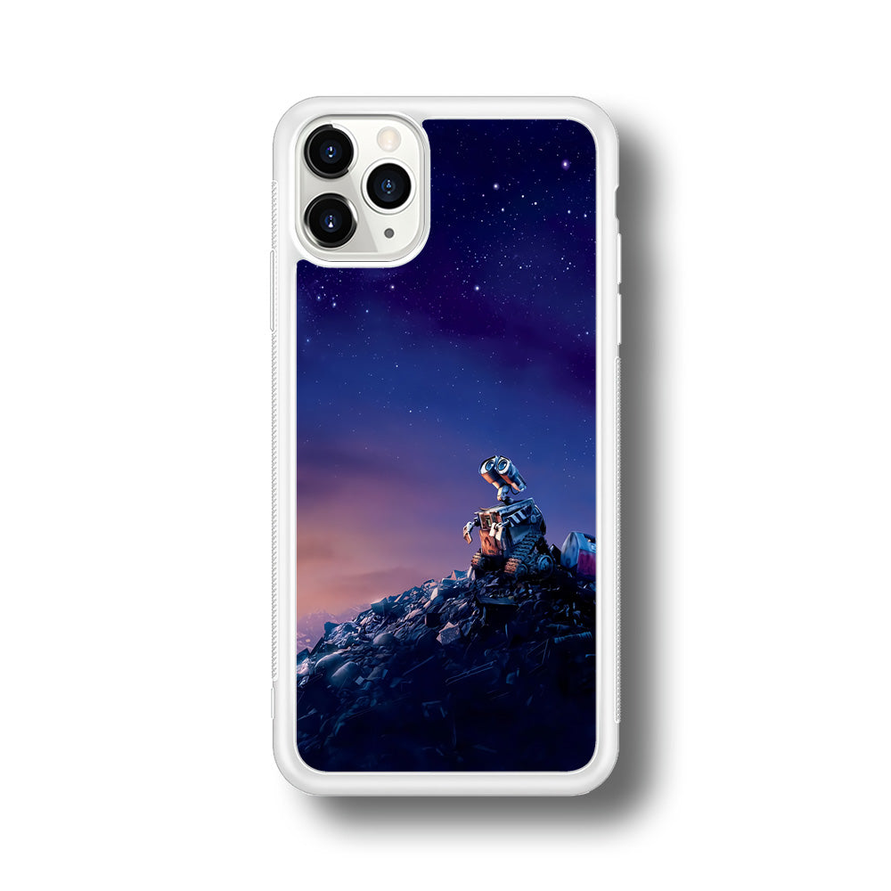 Wall-e Looks Up at The Sky iPhone 11 Pro Max Case-Phone Case-Rubber White (2D Case)-Altracase