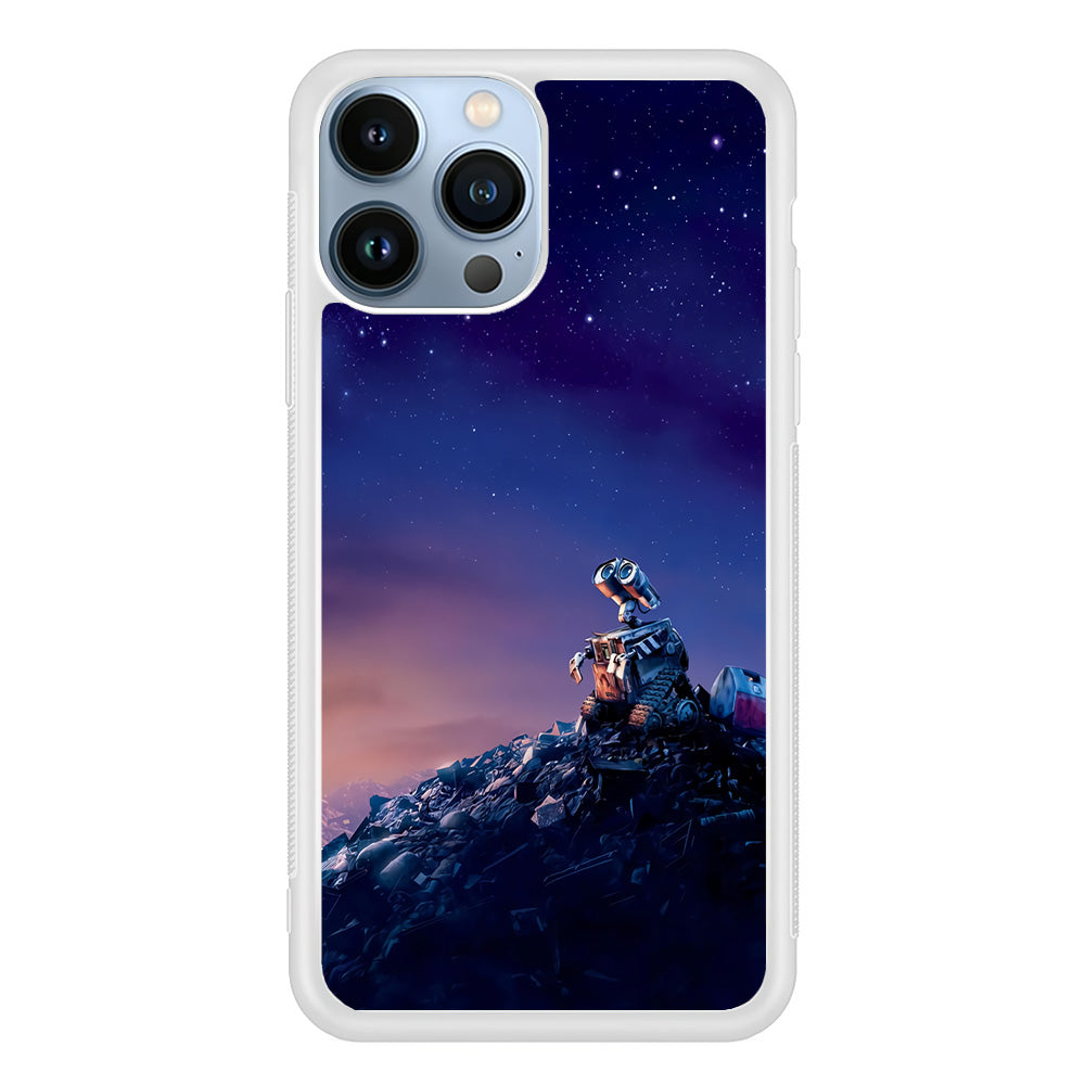 Wall-e Looks Up at The Sky iPhone 15 Pro Case-Phone Case-Rubber White (2D Case)-Altracase