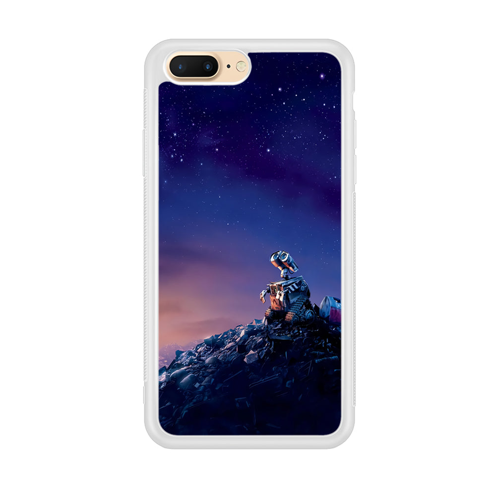 Wall-e Looks Up at The Sky iPhone 8 Plus Case-Phone Case-Rubber White (2D Case)-Altracase
