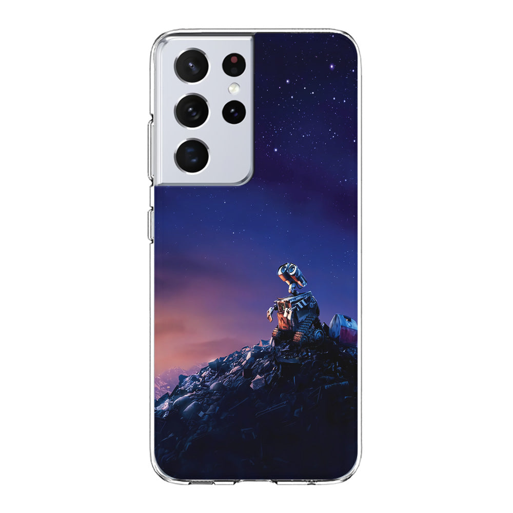 Wall-e Looks Up at The Sky Samsung Galaxy S24 Ultra Case-Phone Case-Clear Soft Case-Altracase