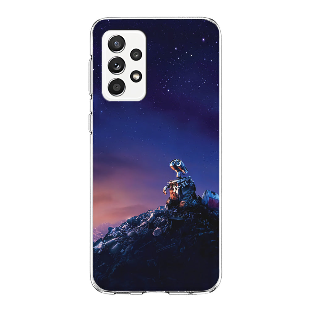 Wall-e Looks Up at The Sky Samsung Galaxy A52 Case-Phone Case-Clear Soft Case-Altracase